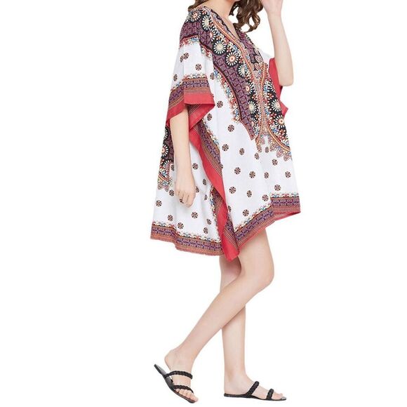 Gypsie Blu Kaftan Lightweight Boho Beach Coverup Dress Women's One Size - Picture 2 of 12